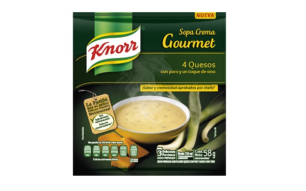 Sobre de sopa crema gourmet 4 quesos de Knorr
