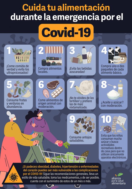 Infográfico Cuida tu alimentación durante la emergencia por el COVID-19