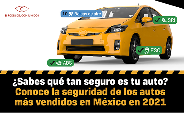 Banner con la leyenda: ¿Sabes que tan seguro es tu auto? Conoce la seguridad de los autos más vendidos en México en 2021