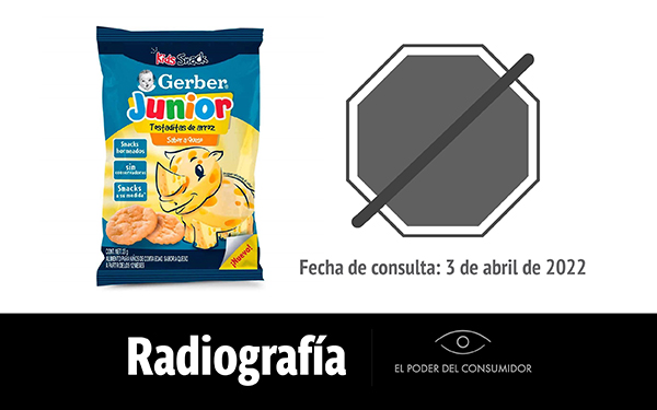 Banner de la radiografía de Tostaditas de arroz sabor queso de Gerber (paquete de 20 gramos)