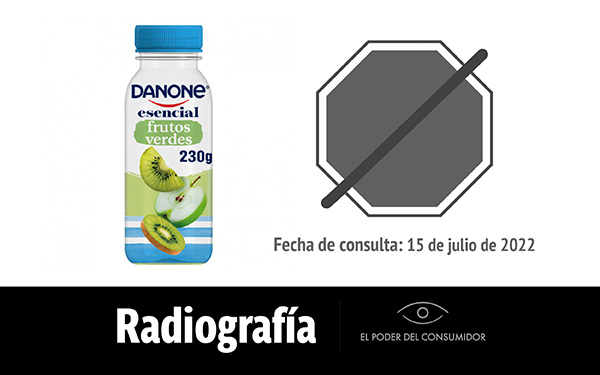 Banner de la radiografía de Yogur para beber Esencial con frutos verdes de Danone (envase de 230 gramos)