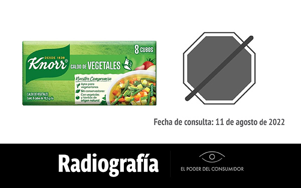 Banner de la radiografía de los cubos sazonadores caldo de vegetales Knorr
