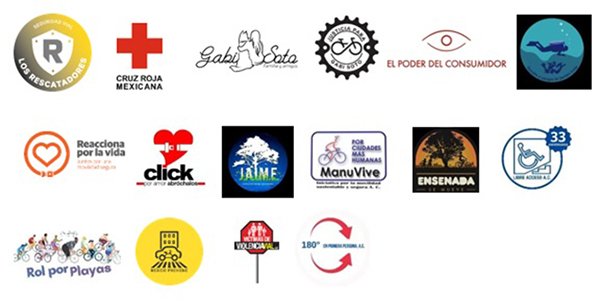 Logotipos de organizaciones de la sociedad civil que sucriben este comunicado del Día mundial en recuerdo de las víctimas de accidentes de tráfico