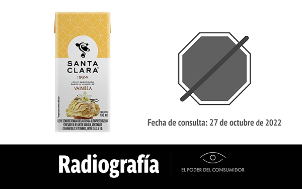 Banner de la radiografía de la Lechita Santa Clara sabor Helado de Vainilla (envase individual de 180 mililitros)