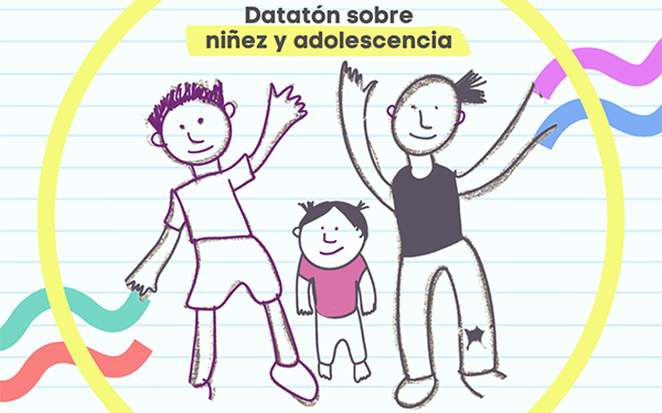 Fragmento de la ilustración del Datatón sobre niñez y adolescencia en México