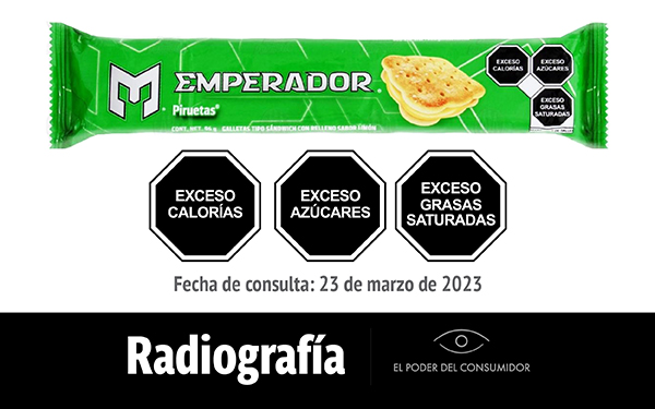 Banner de la radiografía de las galletas Emperador Piruetas (paquete de 163 gramos)