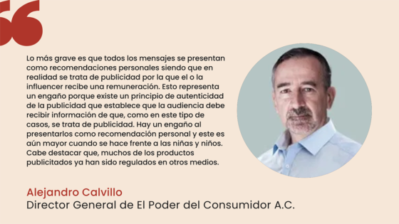 Banner con declaración de Alejandro Calvillo, director General de El Poder del Consumidor