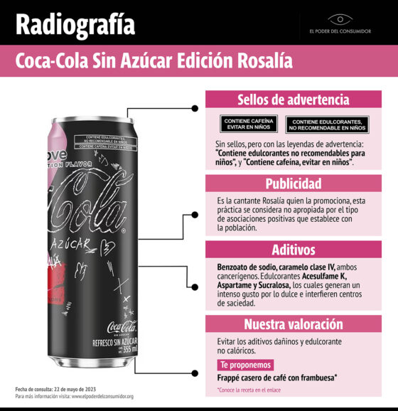 Banner de la radiografía de Coca-Cola Move que promociona Rosalía