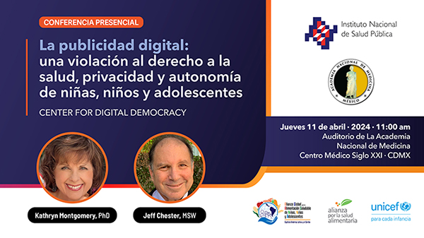 Banner del seminario Publicidad digital: una violación al derecho a la salud, privacidad y autonomía de ninxs y adolescentes